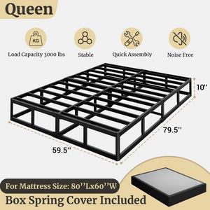 10-Inch Metal Box Spring Mattress Foundation