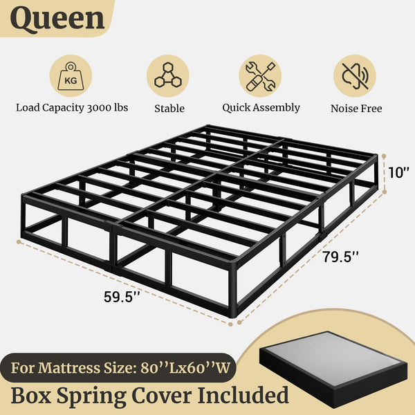 10-Inch Metal Box Spring Mattress Foundation