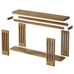 70.9" Extra Long Farmhouse Console Table with 2-Tier Storage