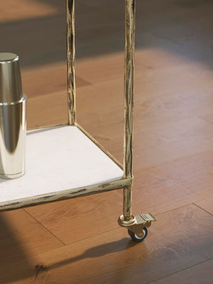 2-Tier Bar Cart with Rolling Casters