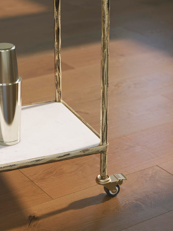 2-Tier Bar Cart with Rolling Casters