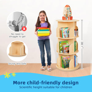 Rotating Corner Bookshelf – 2, 3 & 4-Tier Wood Bookcase
