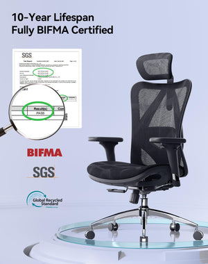 Ergonomic Mesh Office Chair High Back with Lumbar Support & Adjustable Headrest