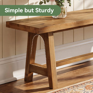 Solid Wood Entryway Bench 63"