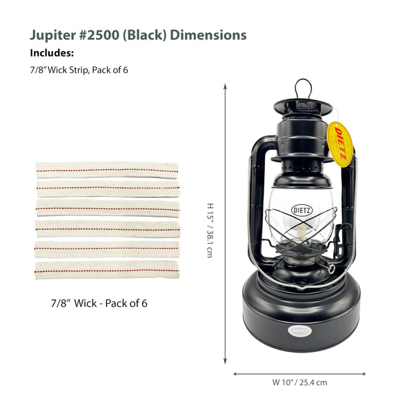 Hurricane Oil Lantern with Cotton Wick – 80 oz Fuel Capacity, 75-Hour Burn