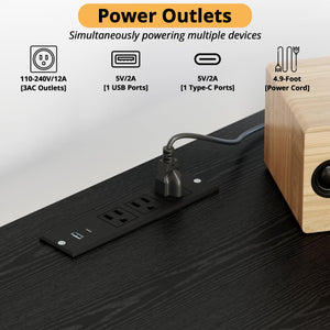 80 Inch 2-in-1 TV Stand for 85 Inch TVs with LED Lights & Charging Station