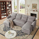 U-Shaped Sectional Cloud Couch with Storage Ottoman