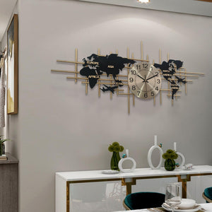 46-Inch Large Metal Wall Clock – Silent, Frameless, Battery Operated