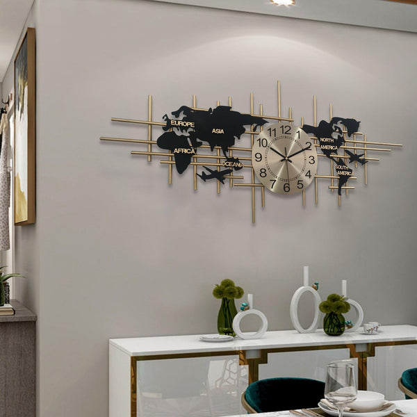46-Inch Large Metal Wall Clock – Silent, Frameless, Battery Operated