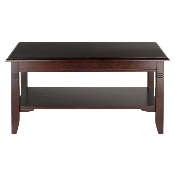 37" Transitional Coffee Table with Lower Storage Shelf