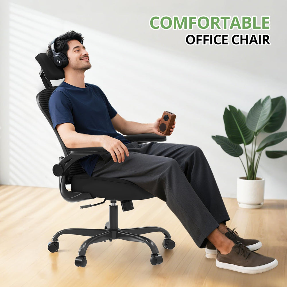 Ergonomic High Back Mesh Office Chair with Flip-Up Armrests – 330 lbs Capacity