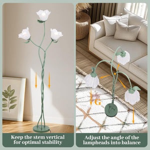 Vintage 3-Head Flower Floor Lamp
