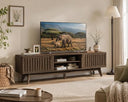 70" Fluted TV Stand with Storage Cabinets