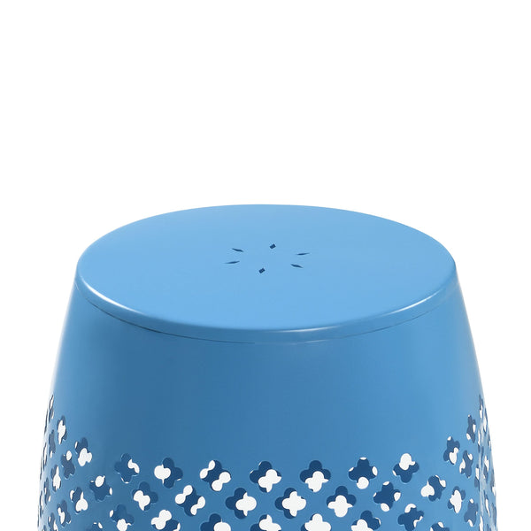 Lace-Cut Iron Drum Side Table
