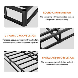 7-Inch Heavy Duty Metal Box Spring with Fabric Cover & Tool-Free Assembly