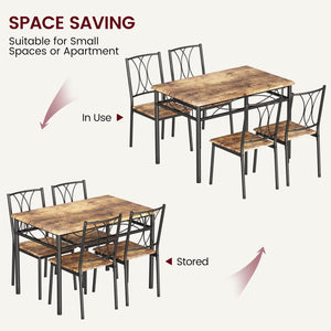Dining Table Set for 4 with Chairs