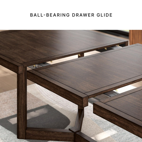 Rectangular Dining Extension Table with Glide System