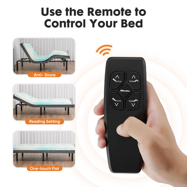 Full Adjustable Bed Frame with Wireless Remote and USB Ports