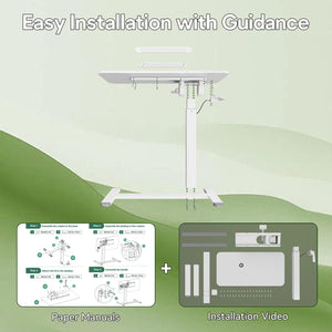 Rolling Laptop Desk with Lockable Wheels | Height Adjustable Standing Desk