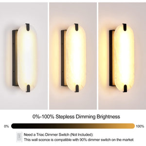 Alabaster Wall Sconces – Dimmable Natural Marble Wall Lamp