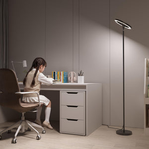 LED Floor Lamp with Remote, Stepless Dimming & Color Temperature Control