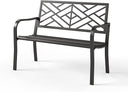 Cast Iron Outdoor Garden Bench with Backrest and Armrests