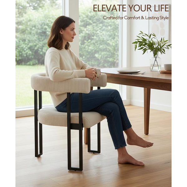 Upholstered Dining Chairs with Metal Legs
