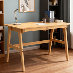 Bamboo Computer Desk with 2 Drawers
