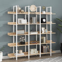 Triple Wide 5-Tier Industrial Bookshelf
