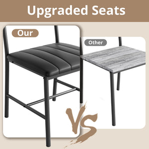 4-Piece Industrial Dining Table Set with Upholstered Bench and 2 Chairs