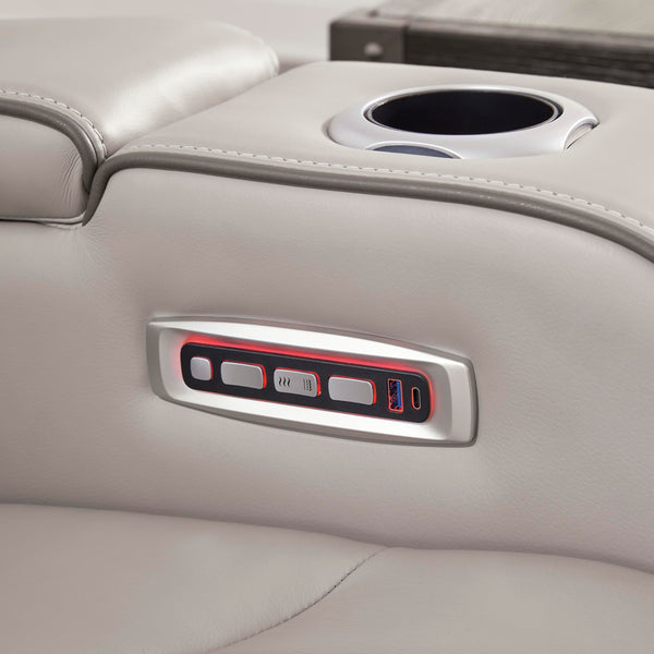 Power Reclining Loveseat with Console, LED Lights & USB Charging