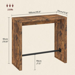 Industrial Counter Height Bar Table with Footrest
