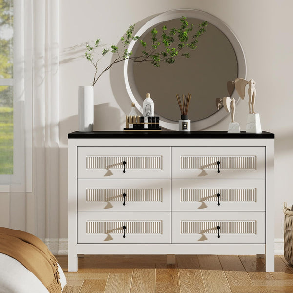 6-Drawer Wide Bedroom Dresser