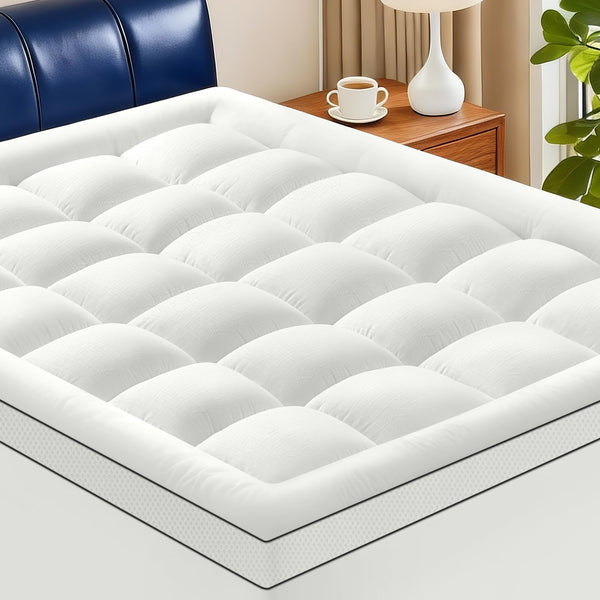 Pillow Top Mattress Topper – 1000GSM Down Alternative, Deep Pocket, Cooling