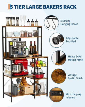 Kitchen Baker's Rack with Power Outlet