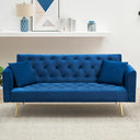 71" Convertible Velvet Sofa Bed Futon with Adjustable Backrest & Chrome Legs