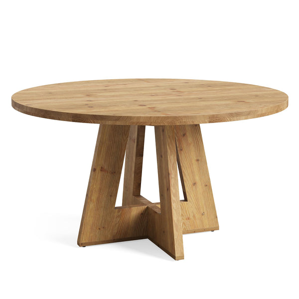 47-Inch Round Solid Wood Dining Table – Seats 4-6, Farmhouse Style