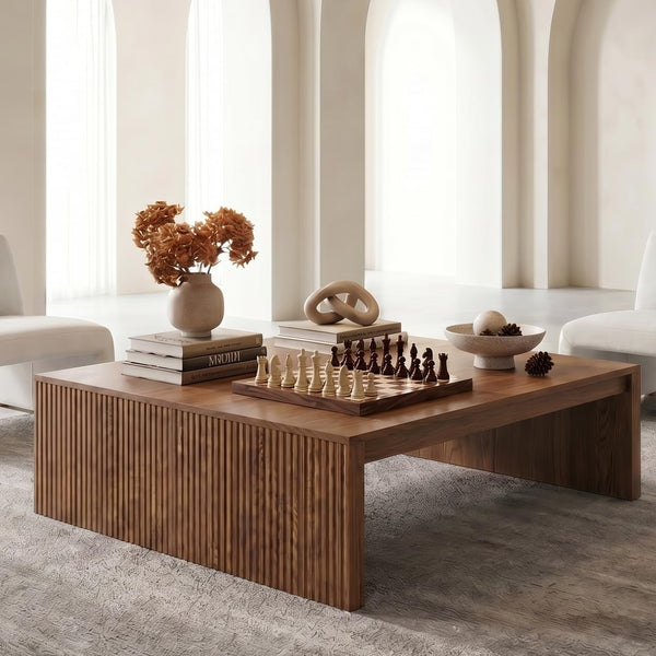 39.4" Square Fluted Coffee Table