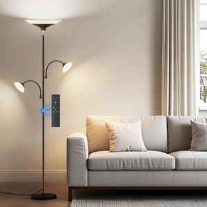 3-Light LED Tree Floor Lamp with Gooseneck Spots & Remote