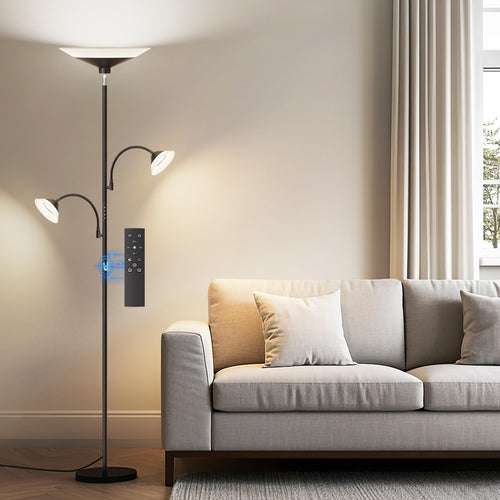 3-Light LED Tree Floor Lamp with Gooseneck Spots & Remote