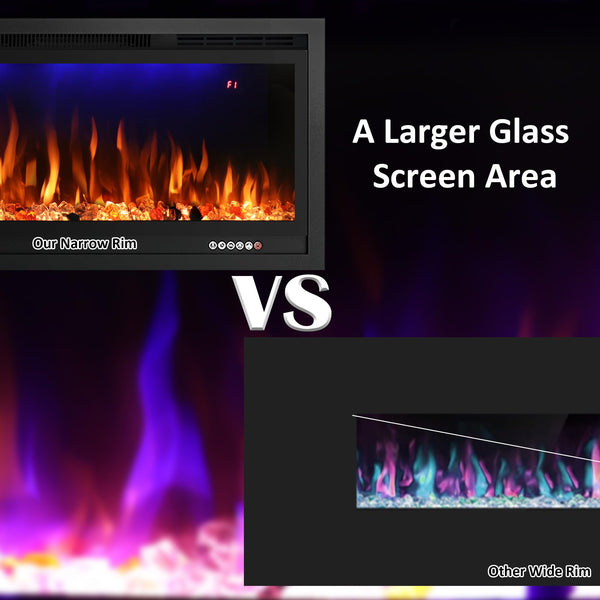 WiFi Electric Fireplace Insert – Wall Mounted & Recessed Linear Heater