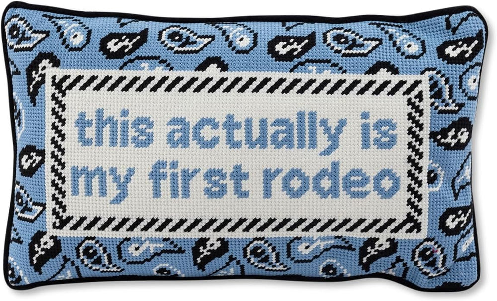 Needlepoint Decorative Throw Pillow – First Rodeo