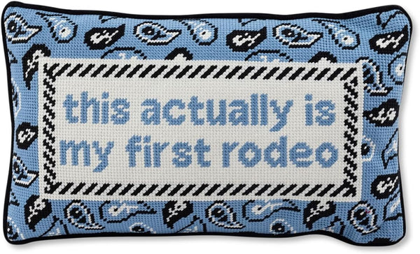 Needlepoint Decorative Throw Pillow – First Rodeo