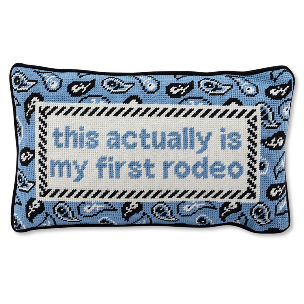 Needlepoint Decorative Throw Pillow – First Rodeo