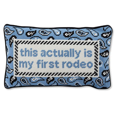 Needlepoint Decorative Throw Pillow – First Rodeo