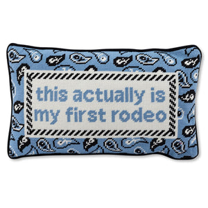Needlepoint Decorative Throw Pillow – First Rodeo