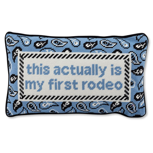 Needlepoint Decorative Throw Pillow – First Rodeo