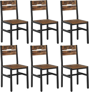Rustic Farmhouse Dining Chairs with Metal Frame