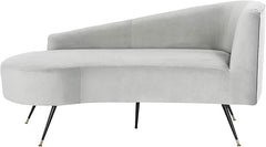 Velvet Glam Settee – 2-Seat Upholstered Sofa with Metal Legs