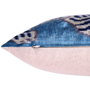 Blue Velvet Tiger Throw Pillow 16x24